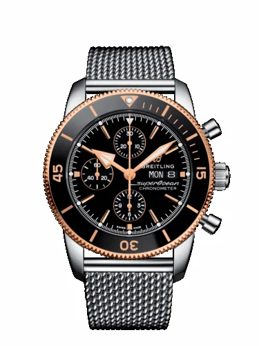 Breitling Superocean Heritage II Chronograph 44 Stainless Steel / Rose Gold / Black / Milanese U13313121B1A1 (aka: U1331312.BG50.154A)
